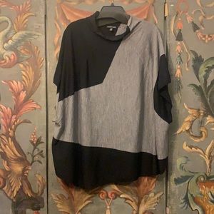 Eileen Fisher cowl neck block color top